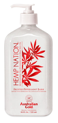 Hemp Nation Frosted Peppermint Bark Tan Extender 18oz Limited Edition