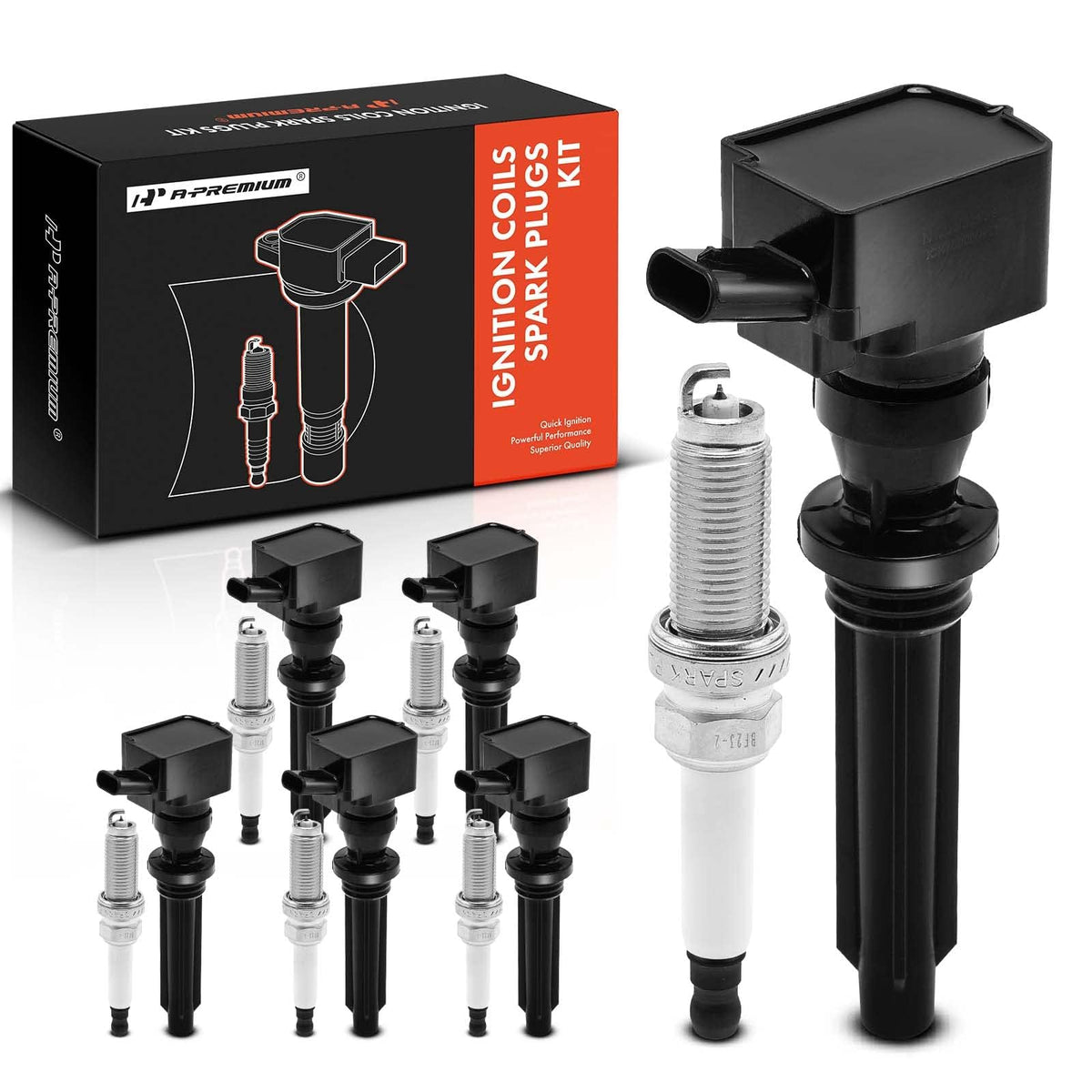A-Premium Set of 6 Ignition Coil Pack and Iridium Spark Plugs Compatible with Land Rover Range Rover 2014-2019, LR4 2014-2016, Discovery 2017-2020, Range Rover Sport 2014-2018, Range Rover Velar