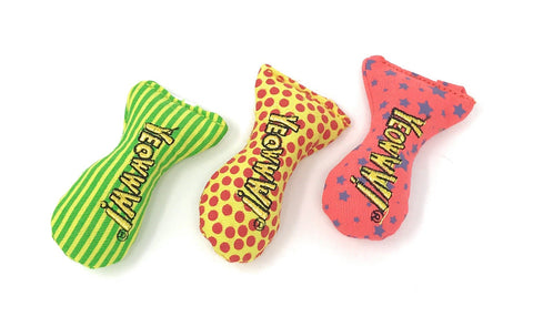 YEOWWW catnip toys for cats - organic very strong catnip fish stinkies sardines cat toys with catnip pack of 3, colourful patterns - 7.5cm long