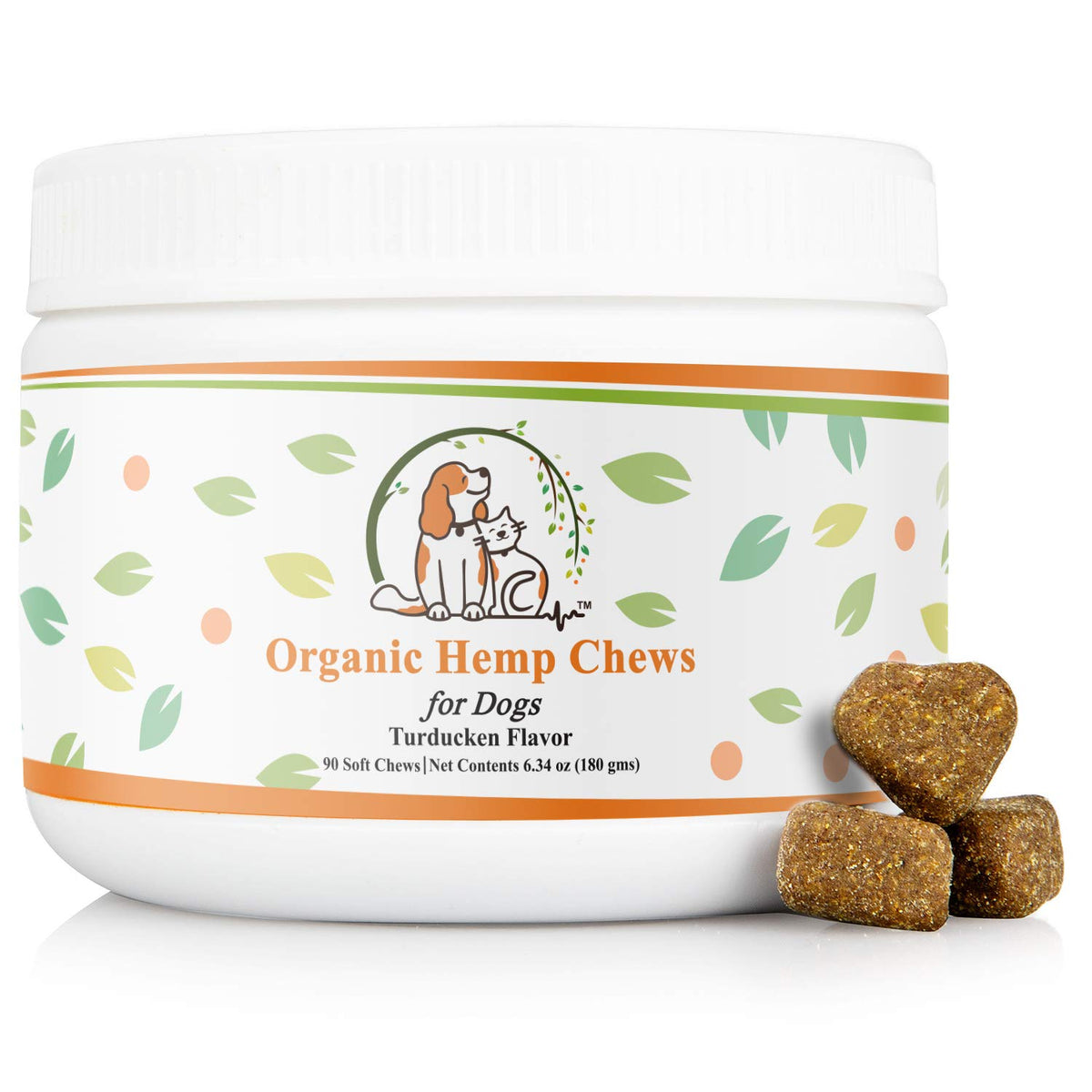 Valerio Title Organic Dog Hemp Chews 90ct, with USDA Organic Hemp Oil and Chamomile - for Healthy Joints and Hips, Travel and Healthy Coats. Soft Treat (1 Pack (90 Count))