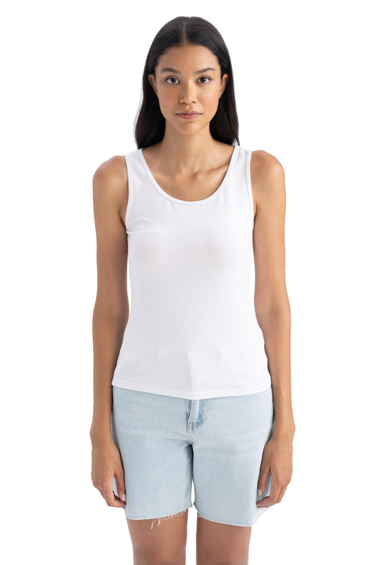 DeFacto Women's B0652ax T-Shirt, White, XS