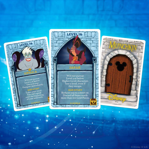 USAOPOLY Munchkin: Disney Card Game | Munchkin Game Featuring Disney Characters and Villains | Officially Licensed Disney Card Game | Tabletop Games & Board Games for Disney Fans