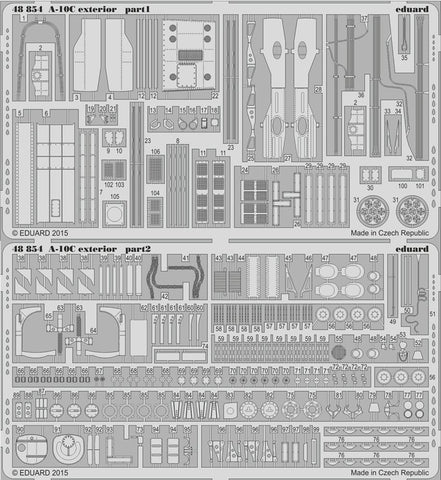 EDU48854 1:48 Eduard PE - A-10C Thunderbolt II Exterior Detail Set (for use with the Italeri model kit) [MODEL KIT ACCESSORY]
