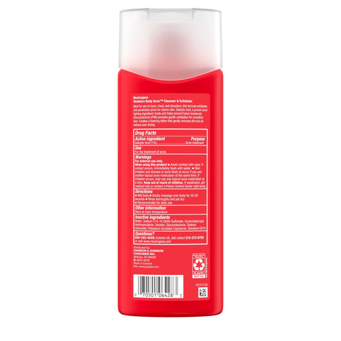 Neutrogena Stubborn Body Acne Cleanser & Exfoliator with Salicylic Acid & PHA for Acne-Prone Skin, Acne Treatment Gently Exfoliates & Helps Prevent Breakouts, Fragrance-Free, 8.5 fl. oz