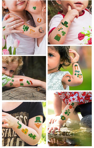 St. PatrickÃƒÂ¢Ã¢â€šÂ¬Ã¢â€žÂ¢s Day Temporary Tattoos, 20-Sheet Shamrock Patterned Tattoos Stickers for Irish St Patricks Day Decorations Party Favor