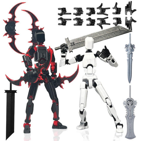 (Assembly Completed) T13 3D Printed Action Figure, Dummy 13 Lucky 13 Action Figures, 3D Printed Robot Titan 13 Action Figure for Desktop Decoration, Birthday Anniversary Creative Gifts