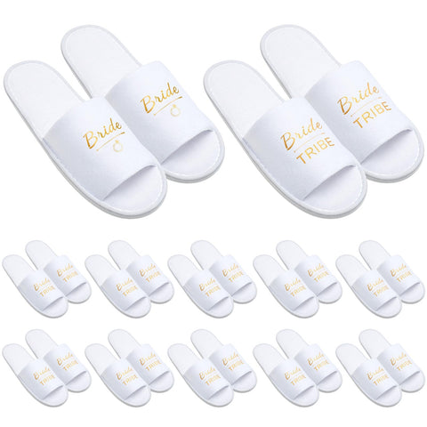 ramede Set of 12 Bridesmaid Slippers Disposable Wedding Bride Slippers Bulk Bridesmaid Gifts for Wedding Day Bridal Party Women Bachelorette Party Favor