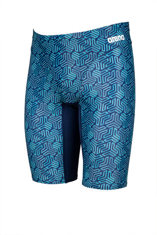 ARENA Kikko Men's Competitive Swim Training Bathing Suit for Men Chlorine Resistant UV Protection Low Drag Athletic Jammers,Navy-Multi Green