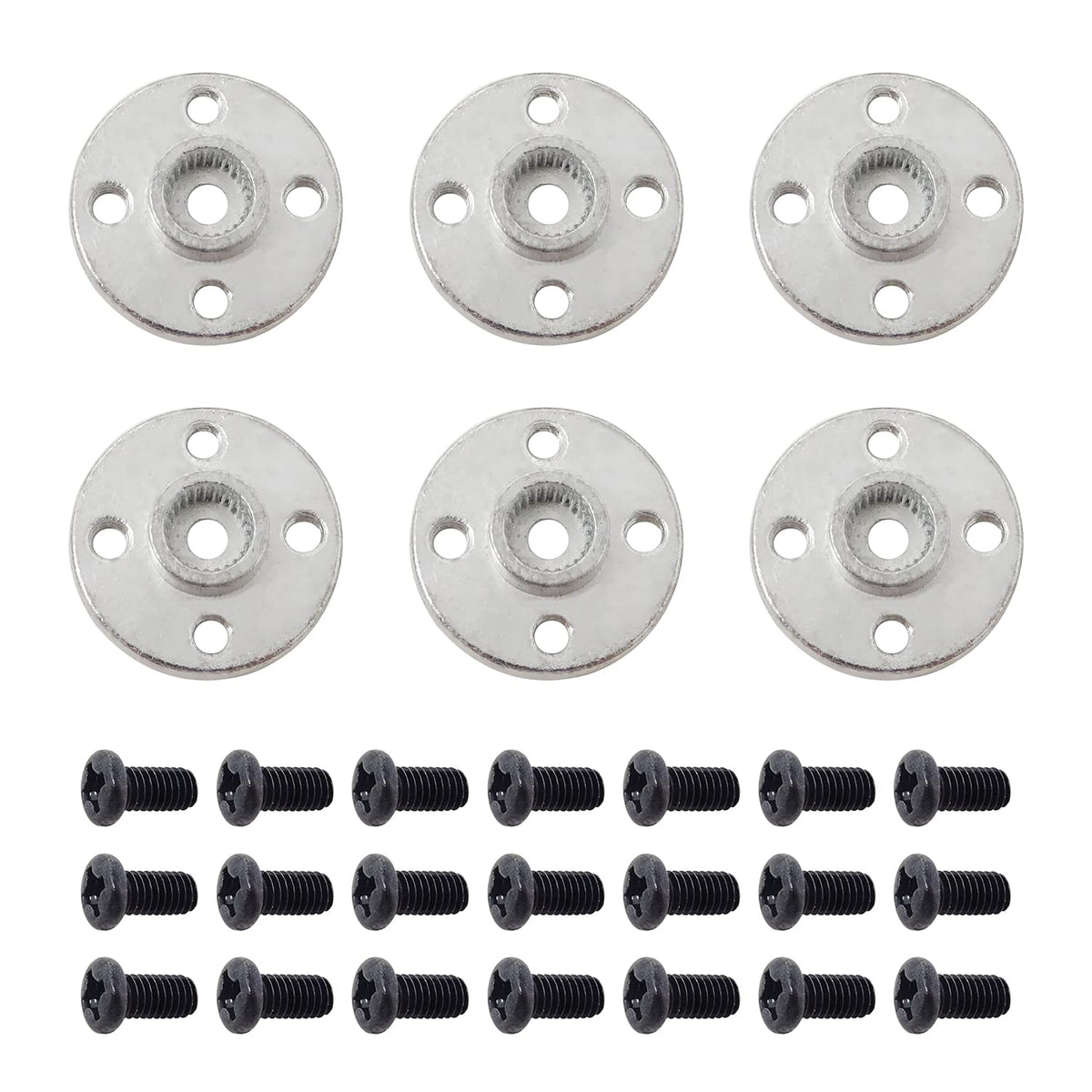 Honbay 6PCS Metal Servo Arms Horn Aluminum Round 25T Standard Servo Disc with Screw for RC Robot Boat Car Airplane Hop-up Parts