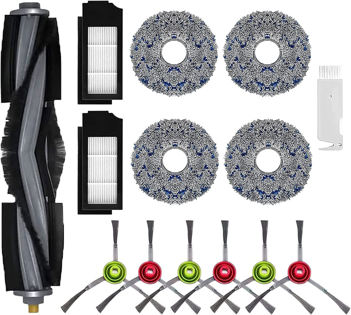 Fixbetter Replacement Parts for Ecovacs Deebot X1 Omni / X1 e Omni / X1 Turbo / T10 Turbo / T10 Omni Vacuum Cleaner Accessories, with 1 Main Brush, 2 Hepa Filter, 6 Side Brush, 4 Rag, 1 Brush (14 PCS)
