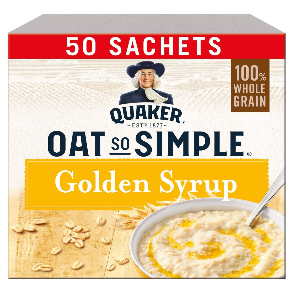 Quaker Oat So Simple Golden Syrup Porridge Sachets, 50 x 36g