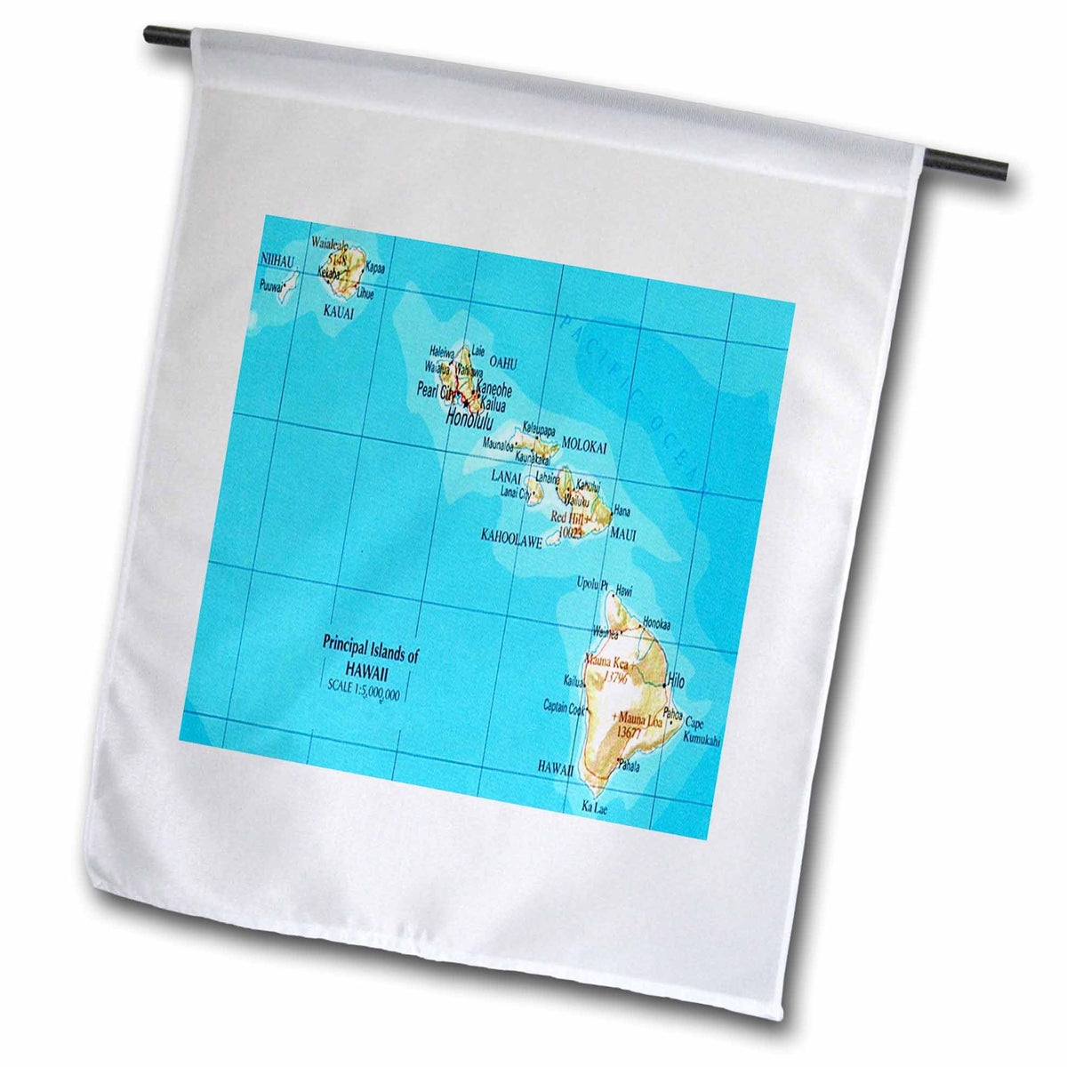 3dRose fl_41576_1 Map of Hawaiian Islands Garden Flag, 12 by 18-Inch