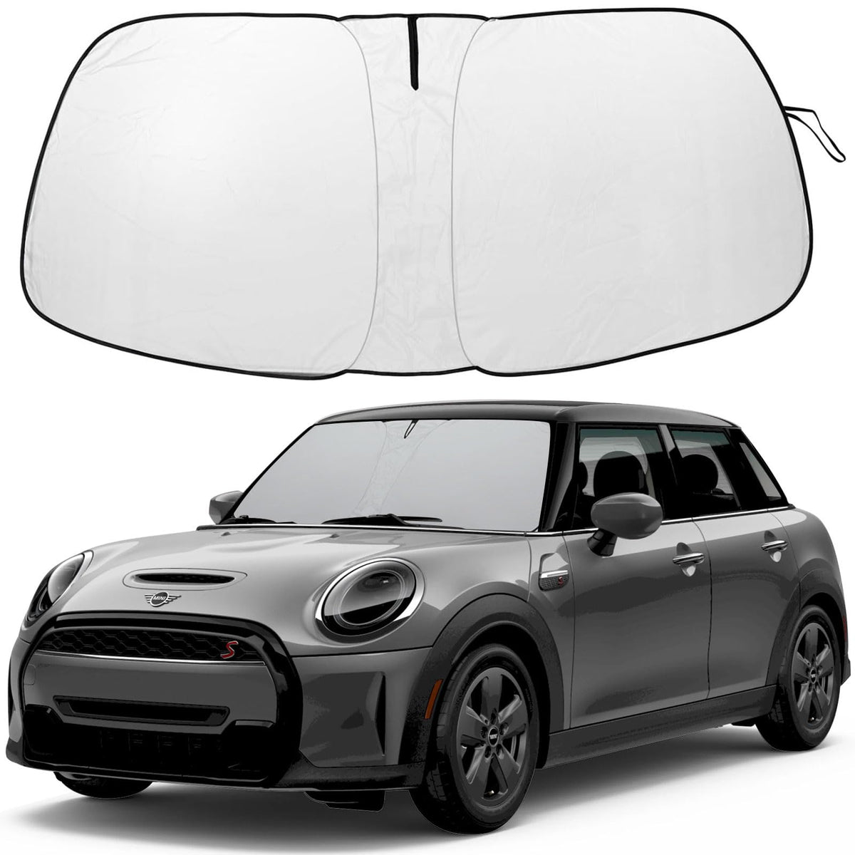 Front Windshield Sunshade fit for J2015-2024 Mini Cooper Cooper S Hardtop 4 Door Foldable Car Shade Automotive Windshield Sunshades Mini Cooper Windshield Sun Shade Keeps Your Vehicle Cool