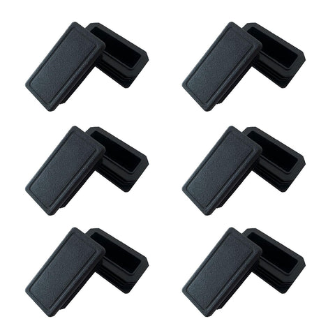 1 x 2 Inch Rectangle Plastic Plugs Tubing End Caps,1''x2'' Black Tube Plug Post Inset for Pipe Tubing, Fence, Chair Leg Glide Insert (12 Pack)