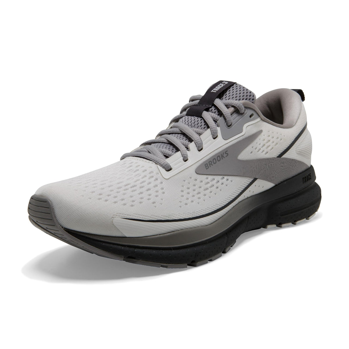 Brooks MenÃ¢â‚¬â„¢s Trace 3 Neutral Running Shoe - White/Alloy/Ebony - 7 Medium
