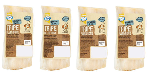 4 PACK GOOD BOY TRIPE FILLED CALCIUM BONES DOG CHEW TREAT FILLED BONES 150G