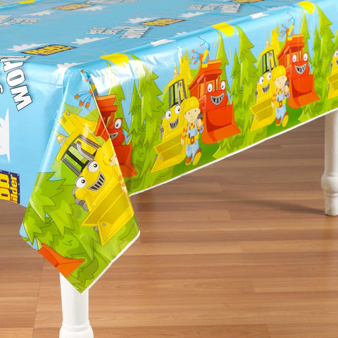 Bob the Builder Party Reusable Table Cover Tableware, Plastic, 54" x 102"
