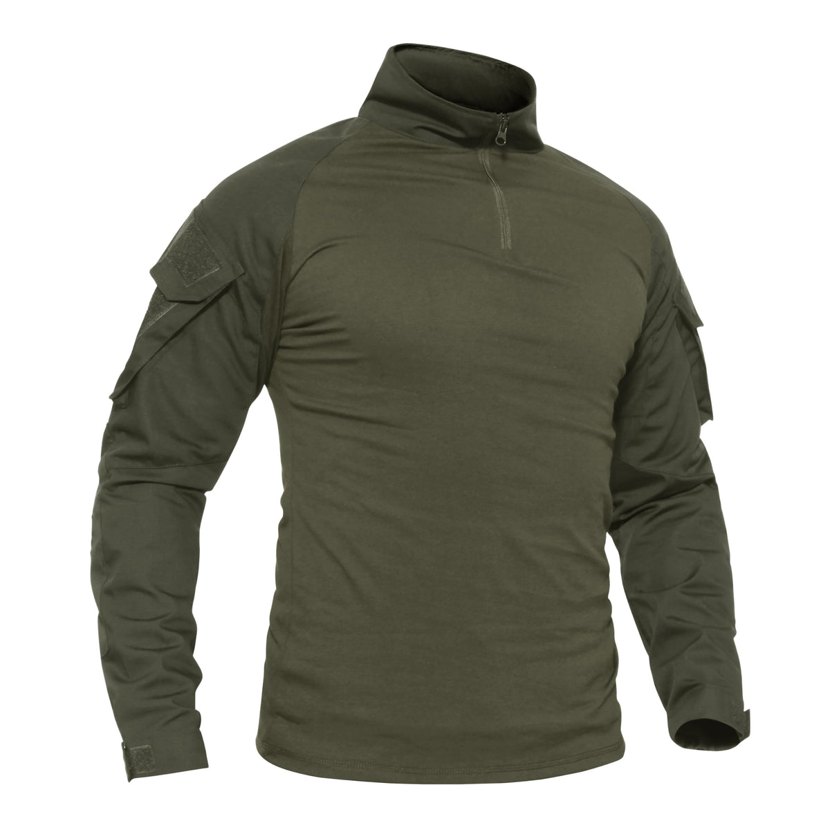 TACVASEN Camping T-Shirt Men Outdoor Army Shirt Long Sleeve Hiking TShirt Tee Top Jackets , UK L (fit Chest 38Inches-41Inches), Army Green