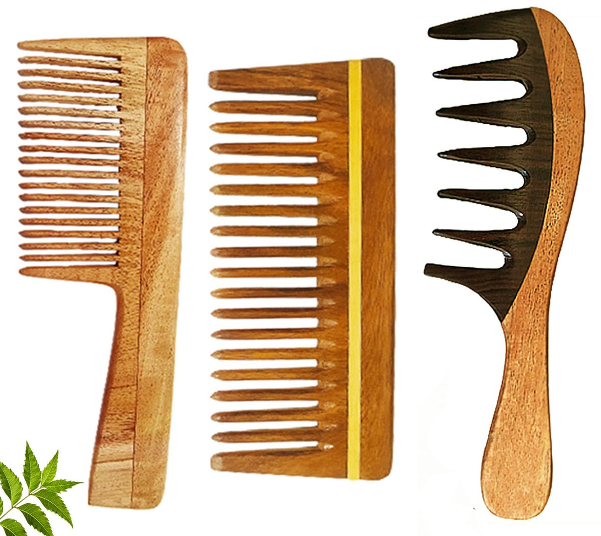 Rufiys Pure Neem Wooden Comb for Women & Men | Neem Wood Comb for Hair Growth | Wide Tooth Hair comb | Dandruff Comb