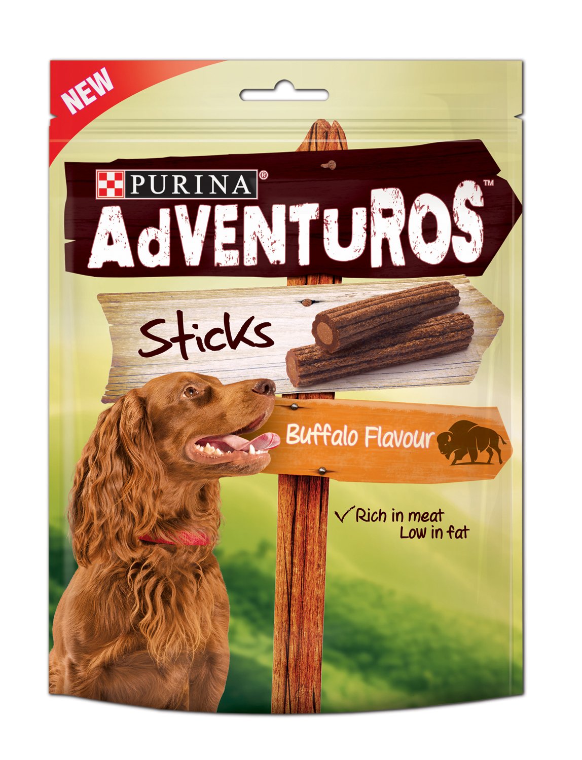 Adventuros Sticks Dog Treats Buffalo Flavour 120g (Pack of 6)