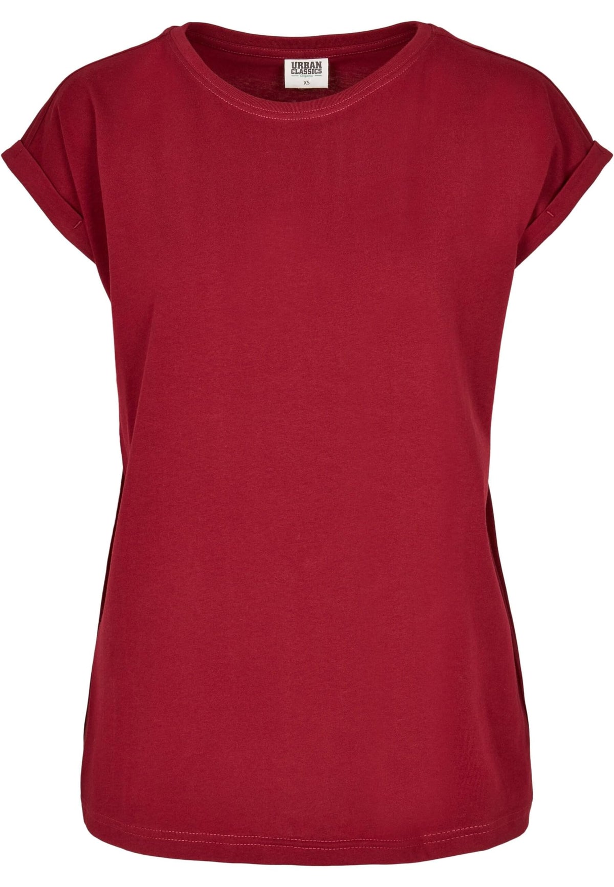 Urban Classics Women's Ladies Organic Extended Shoulder Tee T-Shirt, Burgundy, XL