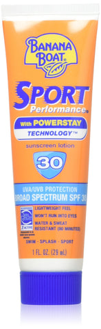 Banana Boat Sport Performance Sunscreen Lotion 30 Spf 1 oz(Pack Of 5)