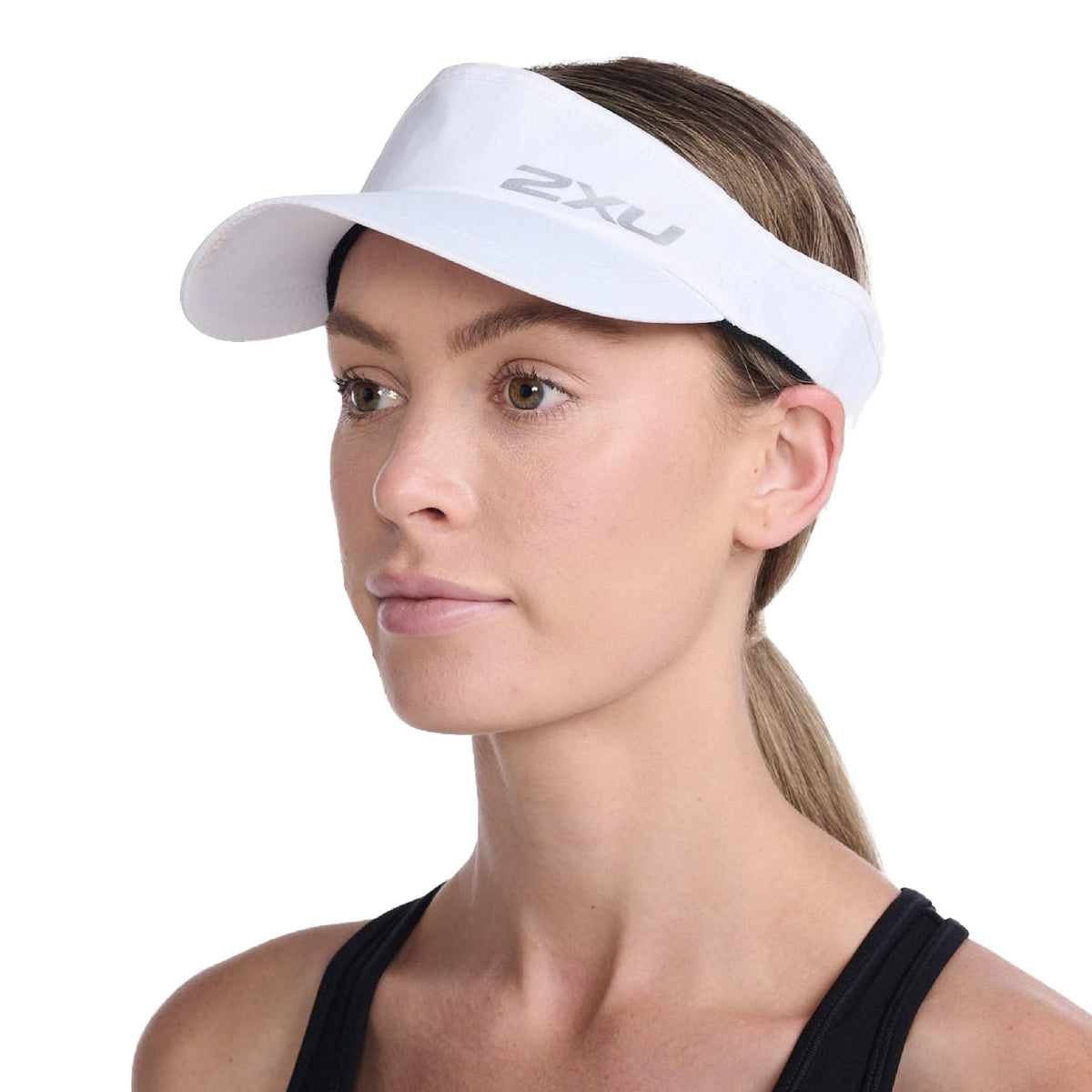 2XU Unisex Packable Run Visor - Lightweight & Adjustable Sun Protection for Runners - White - One Size