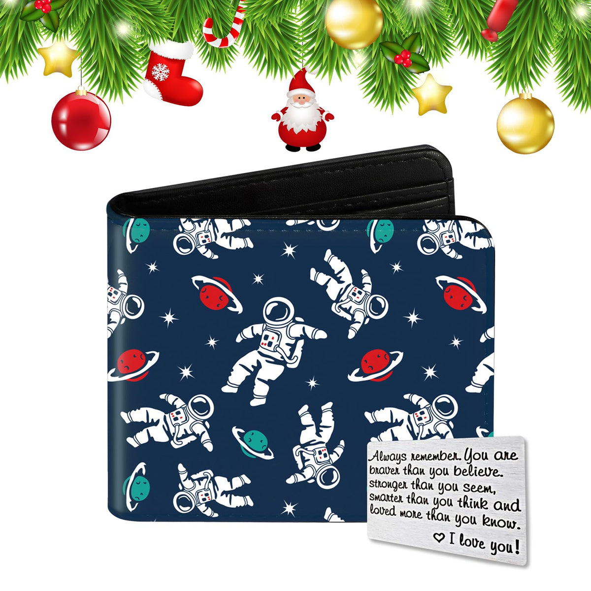 Roacap Teen Boys Wallet Cool Wallet for Boys, astronaut-blue, Compact