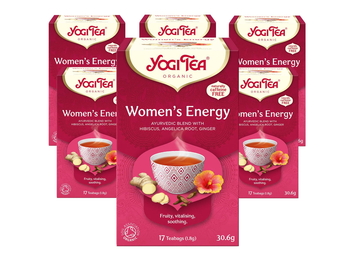 Yogi Tea, Women's Energy, Organic Herbal Tea, Naturally Caffeine Free, Blend of Hibiscus, Angelica Root and Ginger, 6 Packs x 17 Tea Bags (102 Teabags Total)