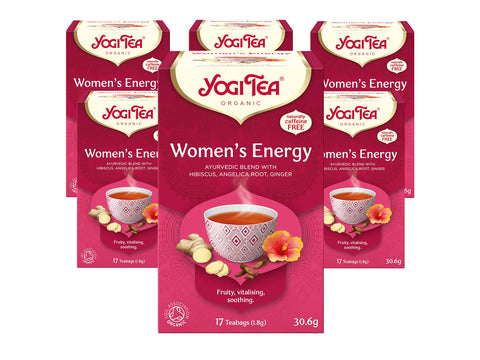 Yogi Tea, Women's Energy, Organic Herbal Tea, Naturally Caffeine Free, Blend of Hibiscus, Angelica Root and Ginger, 6 Packs x 17 Tea Bags (102 Teabags Total)