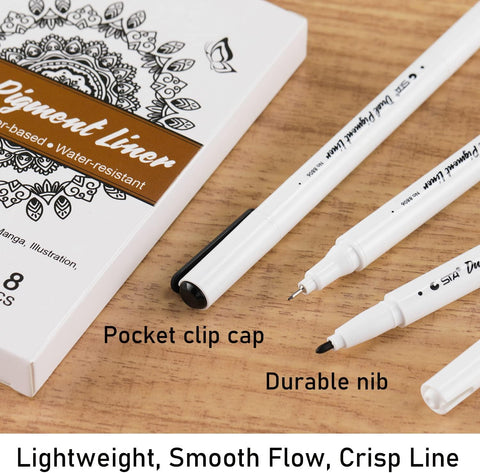 Dyvicl Black Micro-Pen Fineliner Ink Pens - Dual Pigment Liner Multiliner Pens Micro Fine Point Drawing Pens for Sketching, Anime, Manga, Artist Illustration, Journaling