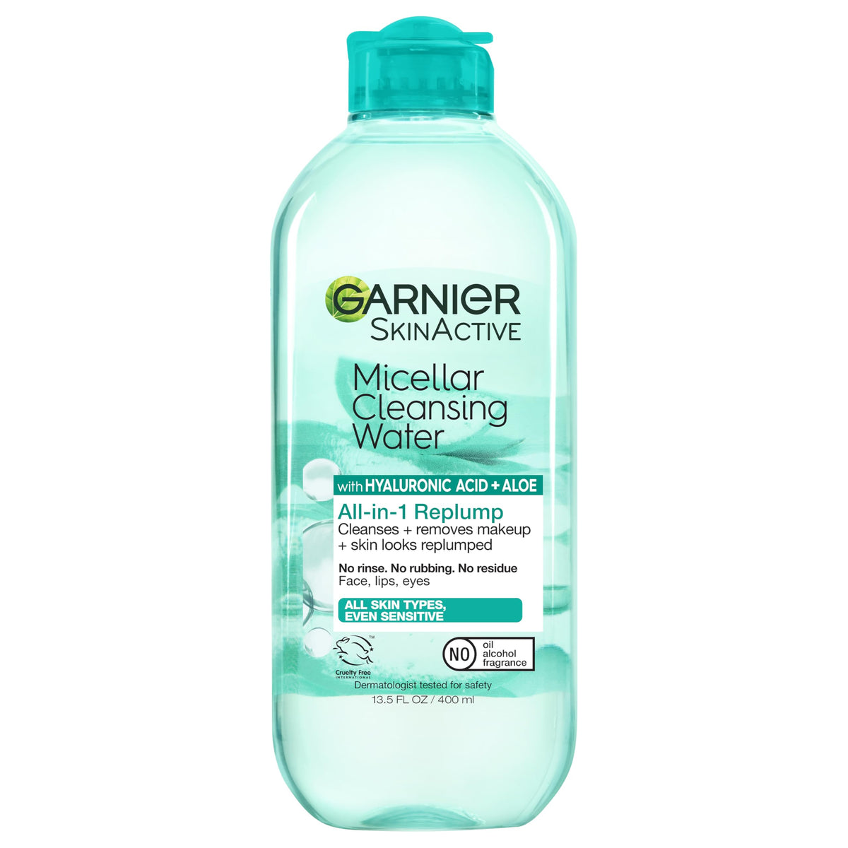 Garnier SkinActive Micellar Hyaluronic Acid Replumping Cleansing Water, 13.5 fl oz
