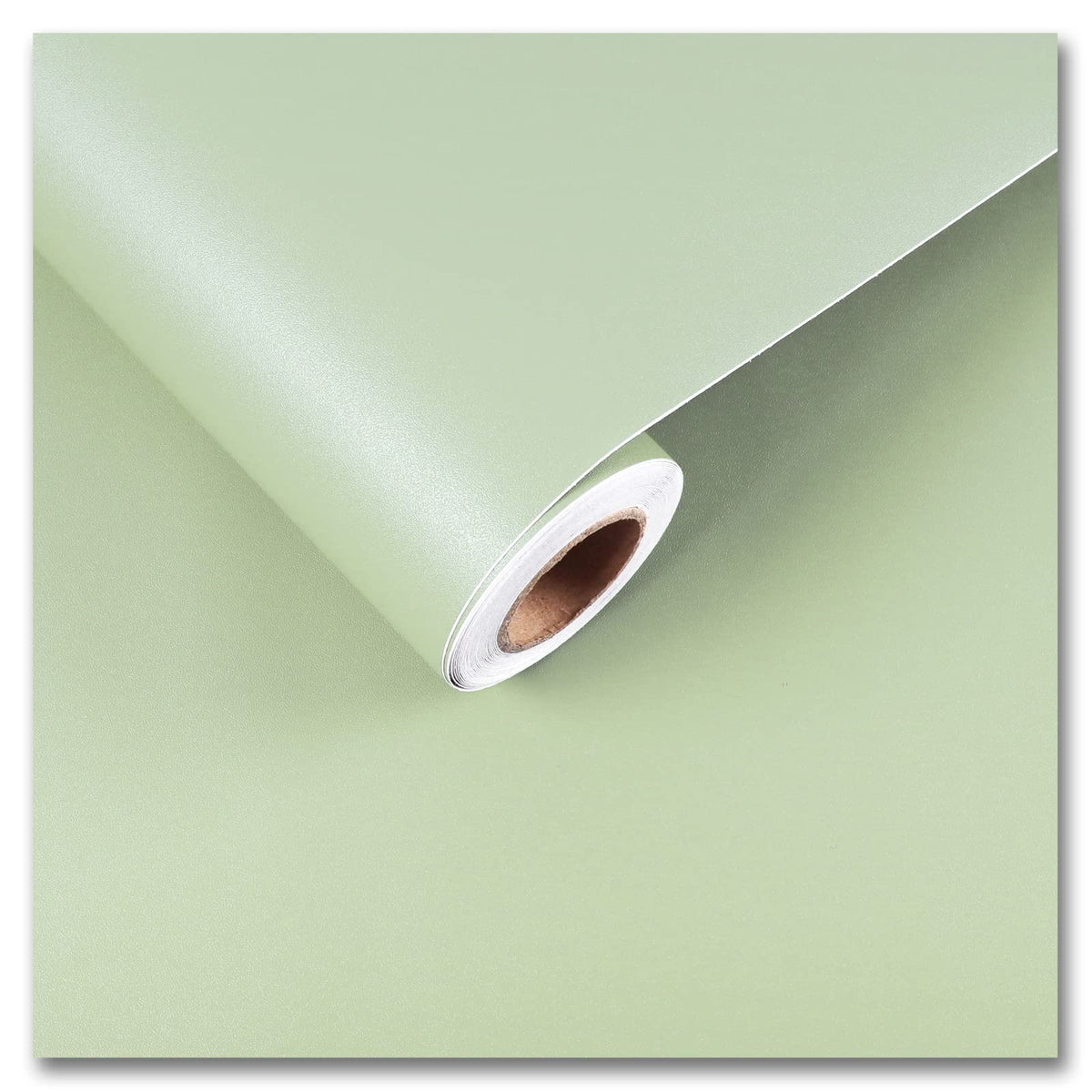CRE8TIVE Sage Green Wallpaper Stick and Peel 12"x80" Self Adhesive Matte Light Green Contact Paper for Countertops Waterproof Solid Color Green Removable Wallpaper Vinyl for Kitchen Bedroom Cabinets