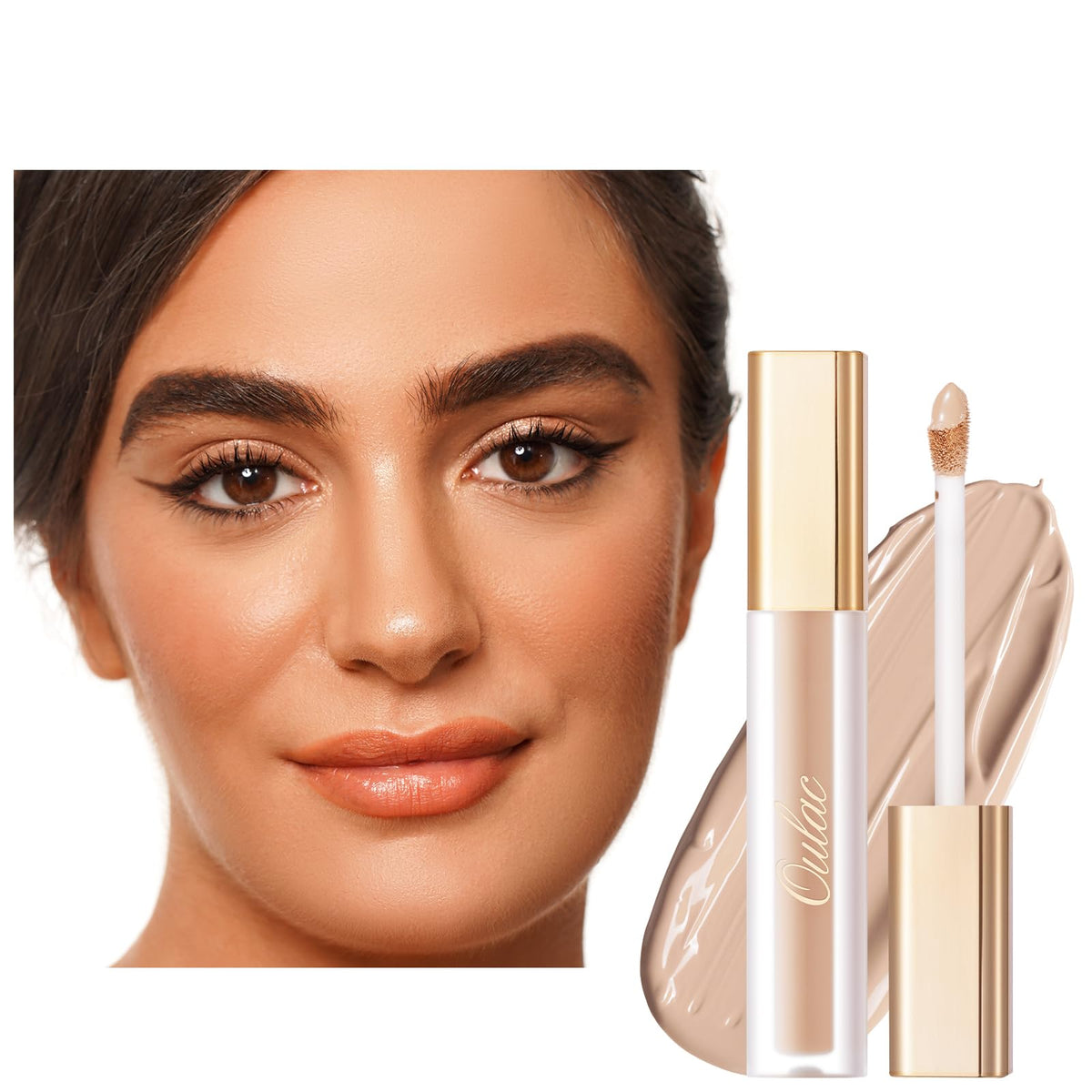 Oulac Concealer Full Coverage, Concealer Stick for Dark Circles, Hydrating Concealer Infused with Hyaluronic Acid, Lightweight, Long Lasting, Vegan Concealer 3.8ml, Shade: W2 Nude