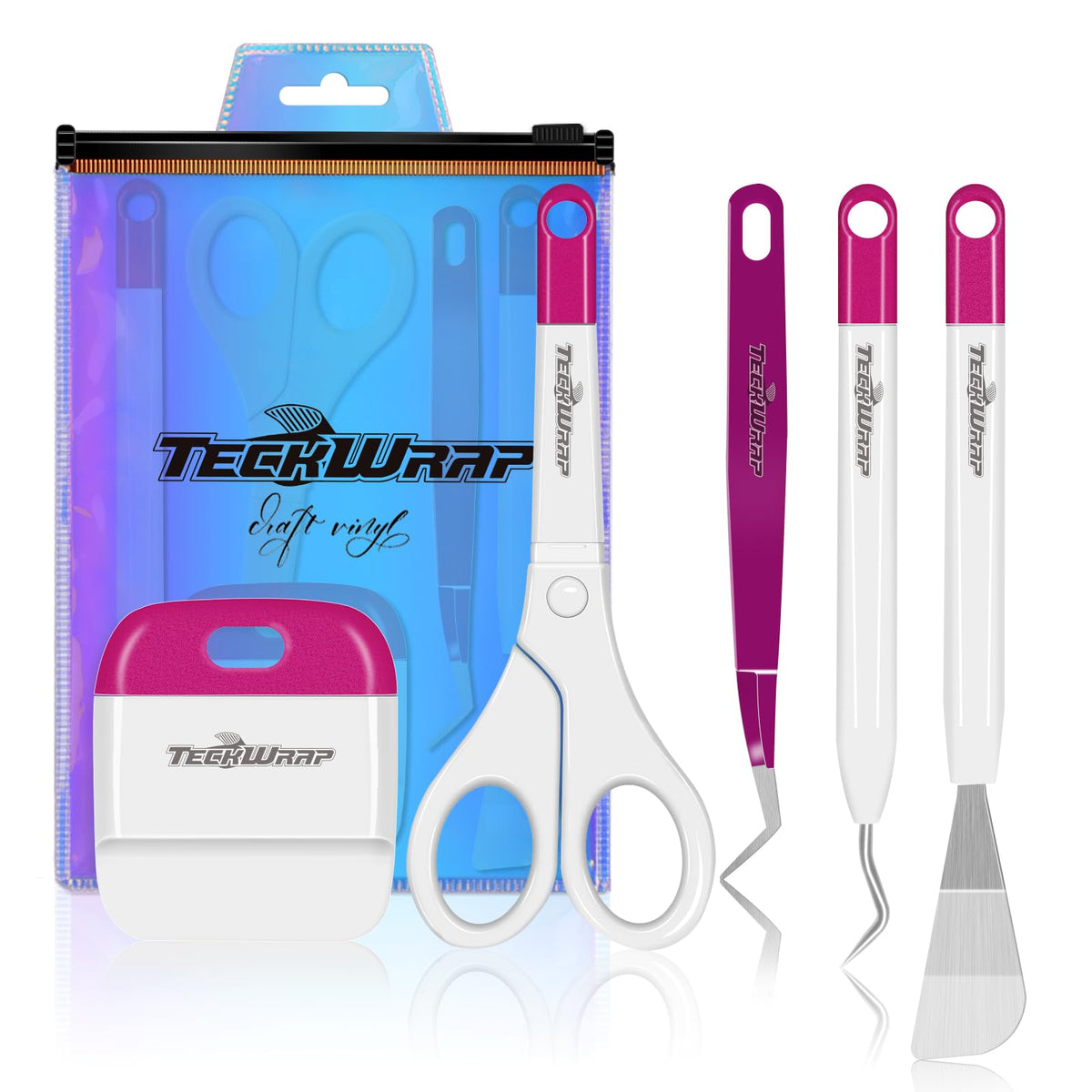 TECKWRAP Vinyl Weeding Tools Set - 5 Piece Precision Craft Vinyl Tools Kit, Perfect for Adhesive Vinyl, Heat Transfer Vinyl, Iron-on Vinyl, Crafting and DIY, Paper and Iron on Projects