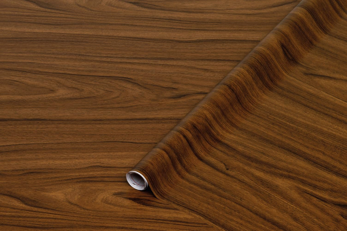 d-c-fix vinyl wrap Walnut medium wood effect 45 cm x 2 m - sticky back plastic roll for furniture, kitchen & cupboards - contact paper sticker self adhesive film