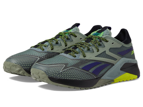 Reebok Men's Nano X2 Tr Adventure Cross Trainer, Harmony Green/Black/Solar Acid Yellow, 9.5