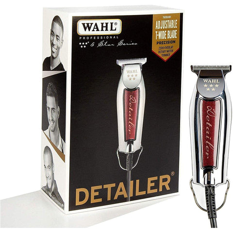 Wahl Professional 5-Star Detailer with Adjustable T Blade for Extremely Close Trimming and Clean and Crisp Lines for Professional Barbers and Stylists - Model 808, Silver, 1 Count (Pack of 1)