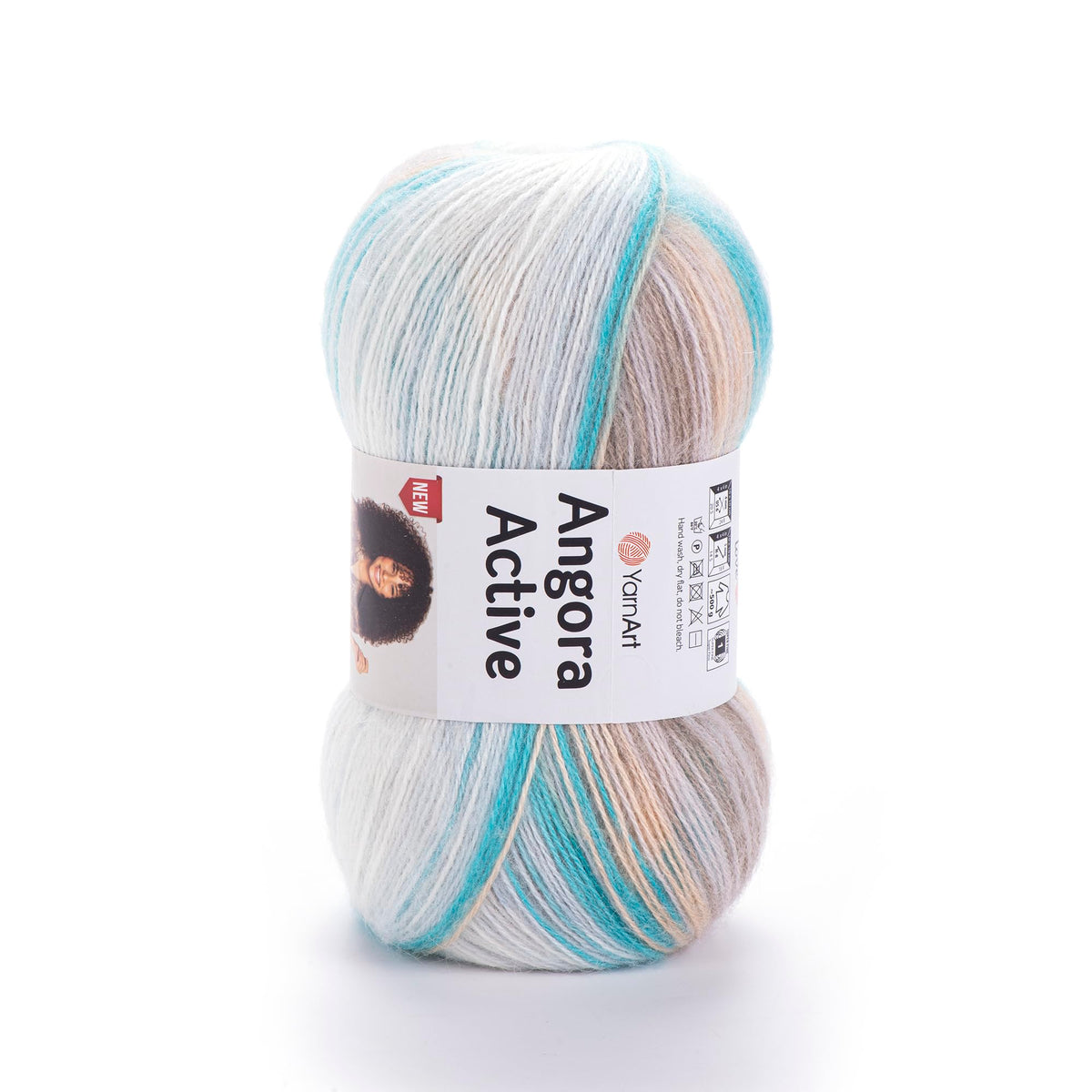 1 Skein YarnArt Angora Active Knitting Yarn, 25% Mohair 75% Acrylic, 100 g (3.5 oz), 500 m (546 yd), Yarn Weight 0: Lace, Variegated - 852