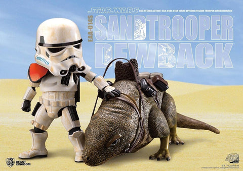 Beast Kingdom Star Wars: A New Hope: Dewback and Sandtrooper EAA-014S Egg Attack Action Figure, Multicolor, 6 inches