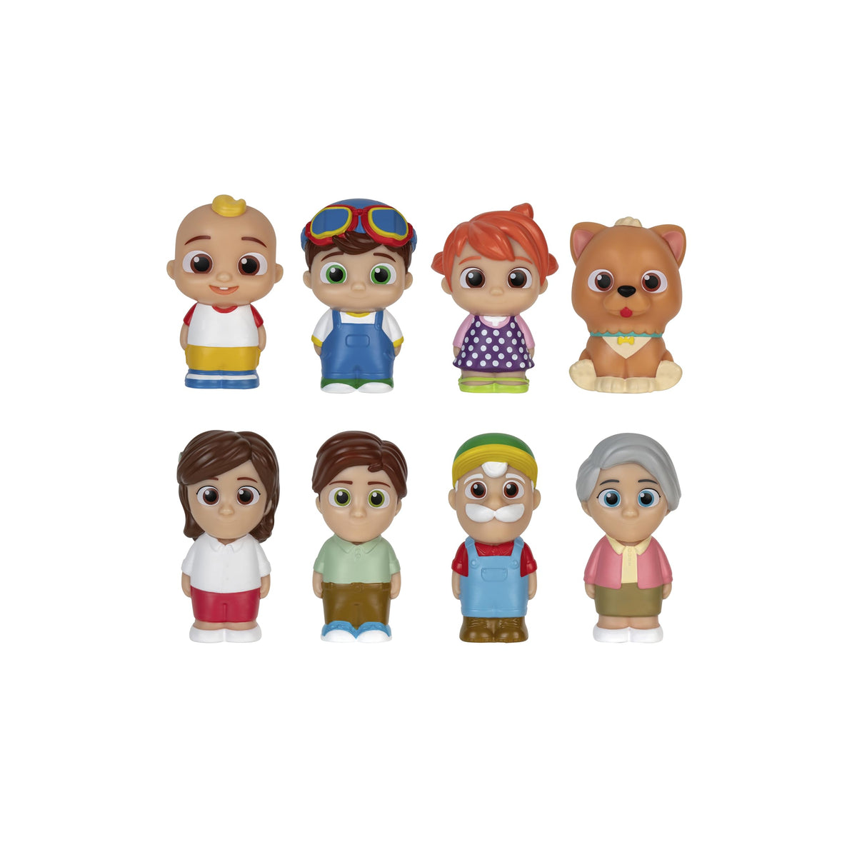 CoComelon Deluxe Family 8 Figure Set - Includes JJ, Tom Tom, Yoyo, Bingo, Dad, Mom, Grandpa, Grandma- Toys for Preschoolers