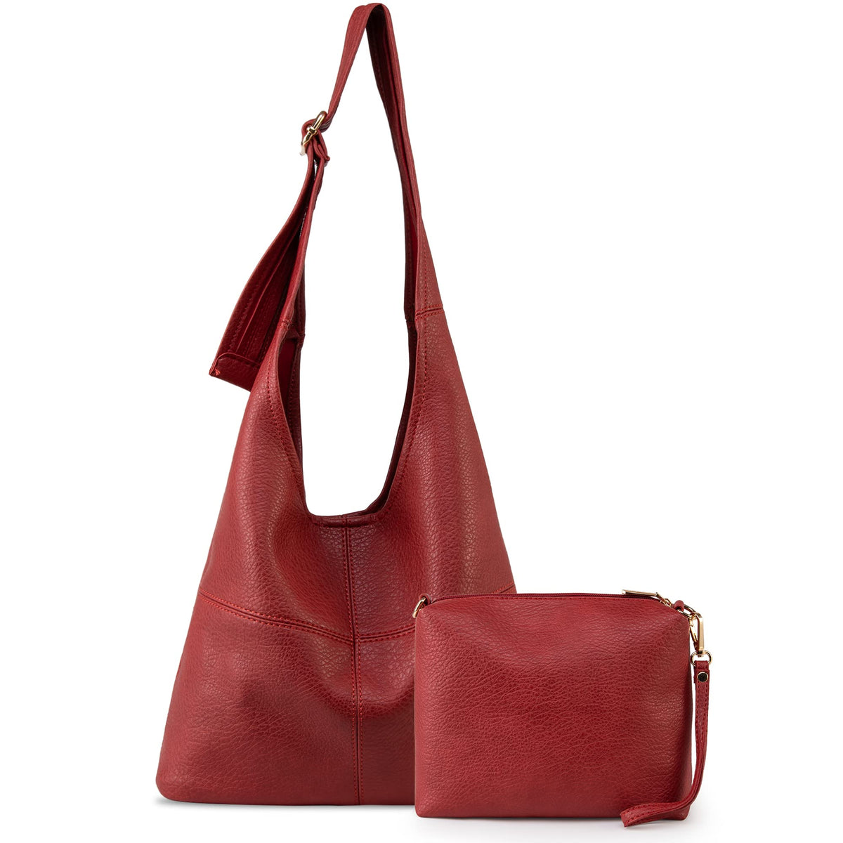 Montana West Hobo Bags for Women Ultra Soft Foldable Shoulder Bag Purse with Coin Purse,MWC2-122RD