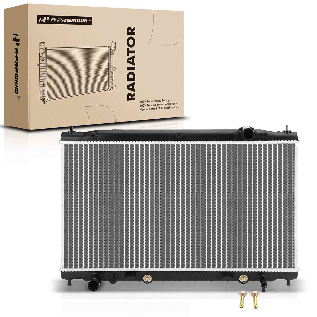 A-Premium Engine Coolant Radiator Assembly with Transmission Oil Cooler Compatible with Infiniti Q50 2016-2022, Q60 2017-2022, V6 3.0L, Replace# 214604HK0A