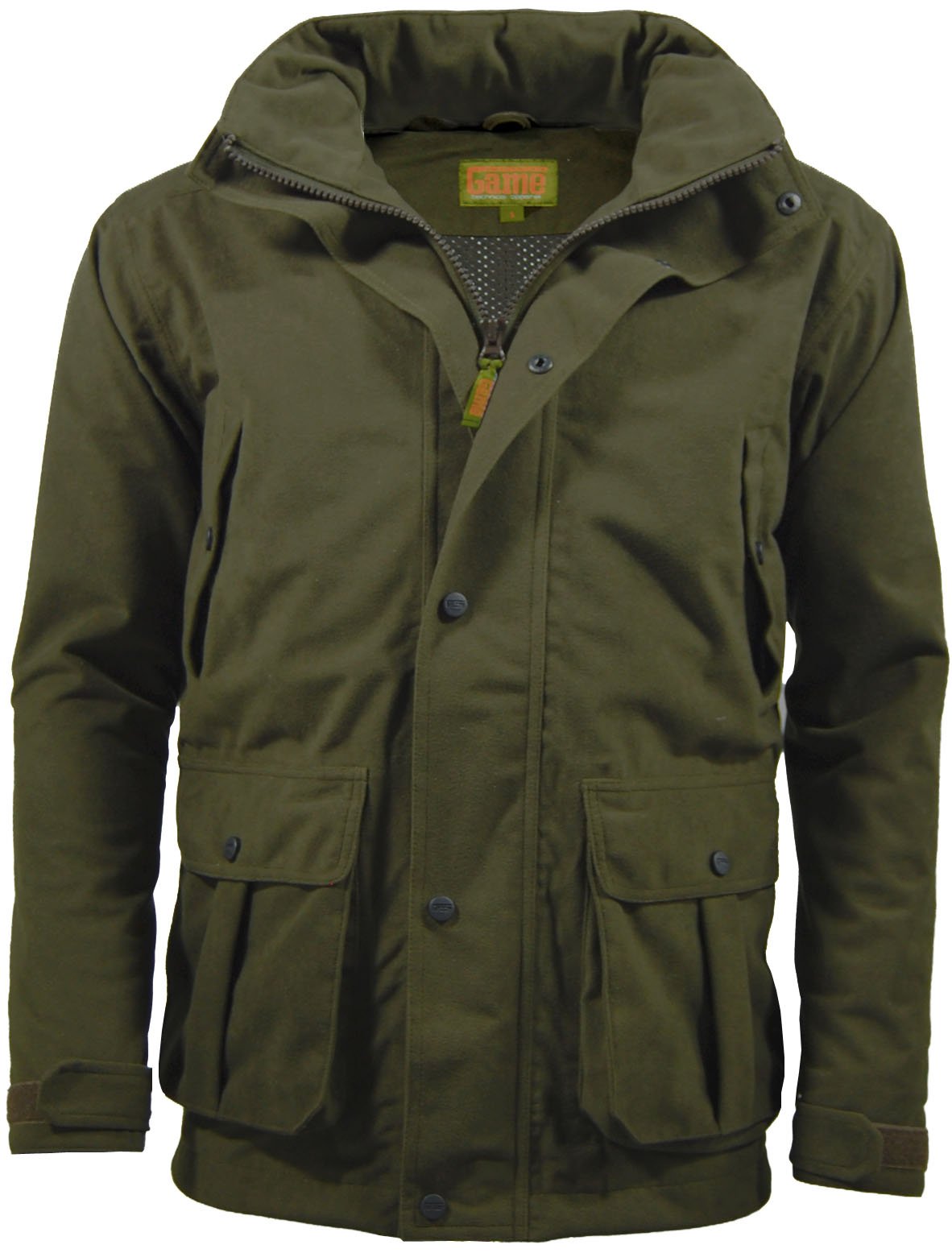 Game Technical Apparel Mens EN207 Hunters Stealth Waterproof Jacket with Concealed Hood (M, Hunters Green)