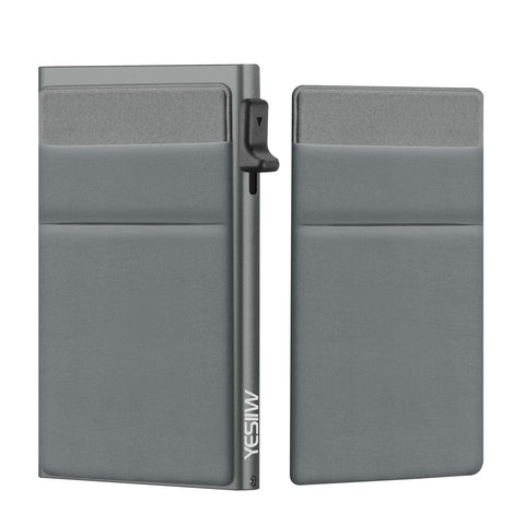 YESIIW Men's Wallet RFID Blocking Slim Metal Credit Card Holder for Men, Stylish and Durable, Holds Credit and Debit Cards securely, Grey Color