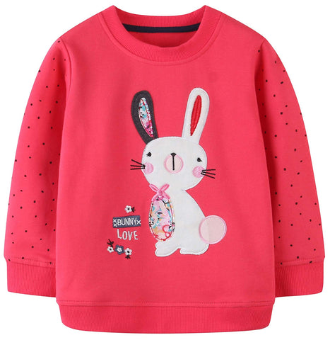 Girls Sweatshirt for Kids Cotton Top Casual Jumper Girl T Shirt Toddler Clothes Long Sleeve Pullover Winter Spring Age 7-8 Years