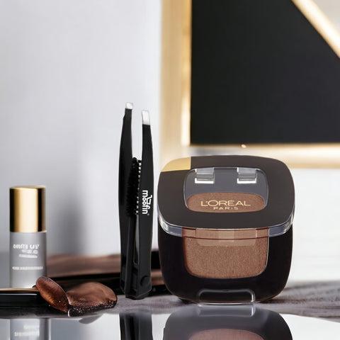 moofin L'OrÃƒÆ’Ã†â€™Ãƒâ€ Ã¢â‚¬â„¢ÃƒÆ’Ã¢â‚¬Å¡Ãƒâ€šÃ‚Â©al Brown Eyeshadow 0.12 oz Matte Eyeshadow Eyebrow Tweezers, Quartz Fume Color Riche Monos Eye Shadow, Gel to Powder Technology, Soft & Velvety Texture, Easy Sweep~ [Pack of 6]