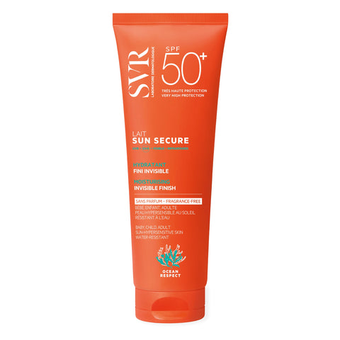 SVR SUN SECURE Face & Body Sunscreen SPF 50+ Milk for All Skin Types, Very High UVA/UVB Factor 50 Sun Cream, Non-Greasy, Reef-Safe, All Ages