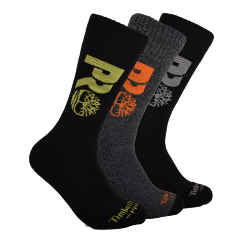 Timberland Pro Men's Boot Socks Gift Set, Black-Pack of 3, L