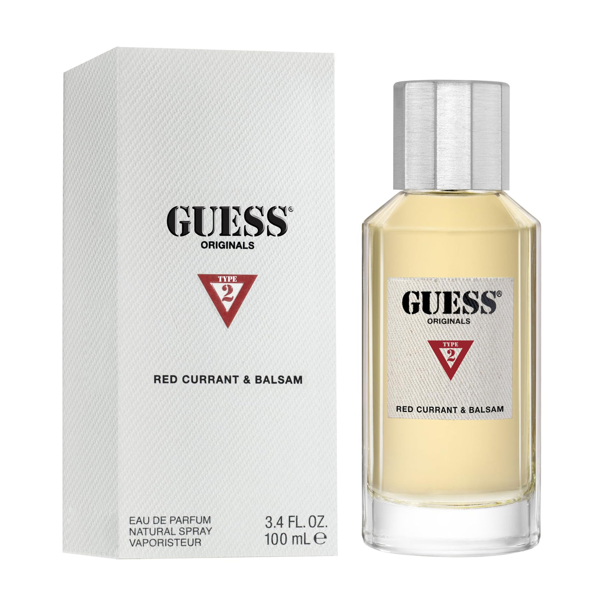 GUESS Originals Type 2 Red Currant & Balsam Eau de Parfum Perfume Spray For Unisex 3.4 Fl. Oz.